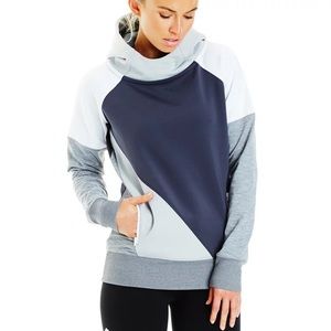 lorna jane crossfire hoodie grey white hoodie with zipper pockets
